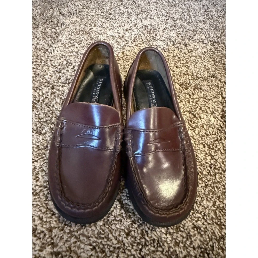 Sperry Top Sider Colton Penny Loafer Oxford Shoes Brown Boys Sz 11.5